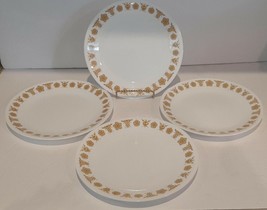 4 Vintage Corning Corelle Gold Butterfly 8 1/2 Inch Dessert / Salad Plates - £14.31 GBP