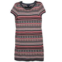 Tommy Hilfiger Fair Isle Sweater Dress L Red Gray Knit Preppy Après-Ski ... - $12.99