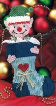 Plastic Canvas Elf Christmas Stocking Ornament Star Coaster Holder Bowl Patterns - £9.37 GBP