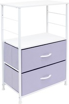 Sorbus Nightstand 2-Drawer Shelf Storage - Bedside Furniture &amp; Accent, Purple - £56.67 GBP