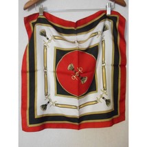 Black Burgundy Tassle Square Scarf Made in Italy Liz Claiborne - Estate ... - $39.98