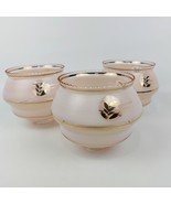 Vintage Pink Glass Lamp Shades set of 3 – Gold Leaf Design Replacement S... - $130.08 CAD