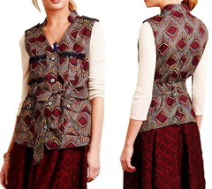 Anthropologie Journey Afar Vest Small 2 4 Pockets $138 Crochet Trim ETHN... - $29.80