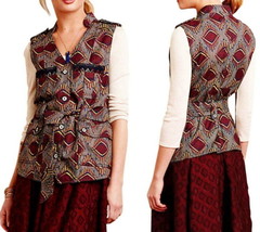 Anthropologie Journey Afar Vest Small 2 4 Pockets $138 Crochet Trim ETHN... - £30.12 GBP