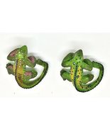 Nature Series Hand Painted Poly Resin Gecko Pot Sitter Set/2 (Orange) - $17.50