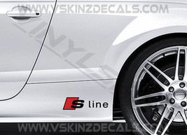 Audi S-line Logo Premium Cast Skirt Decals Kit Stickers A4 A5 A6 Q3 TT Quattro - £11.04 GBP