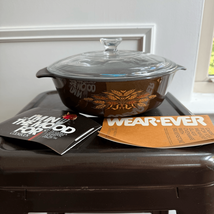 NEW Wear-Ever Glass Ovenware Silver Stone American Wheat Pattern Cassero... - $40.50