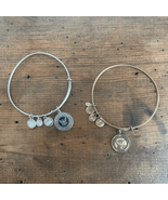 2 Alex and Ani United States NAVY Charm Bangle Bracelet Rafaelian Gold S... - $49.94 CAD