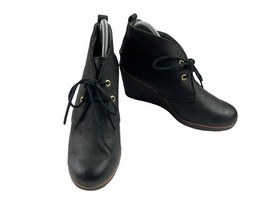 Sperry Top Sider Boots Women 8.5M Harlow Shoes Black Leather Wedge Comfo... - $19.62