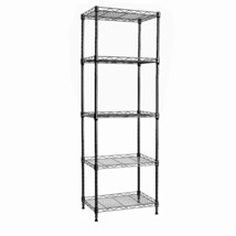 5-Wire Shelving Metal Storage Rack Adjustable Shelves, Standing Storage Shelf Un - £39.37 GBP