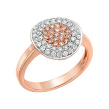 Real 0.78ct Natural Fancy Pink Diamonds Engagement Ring 18K Solid Gold 5G - £1,500.79 GBP