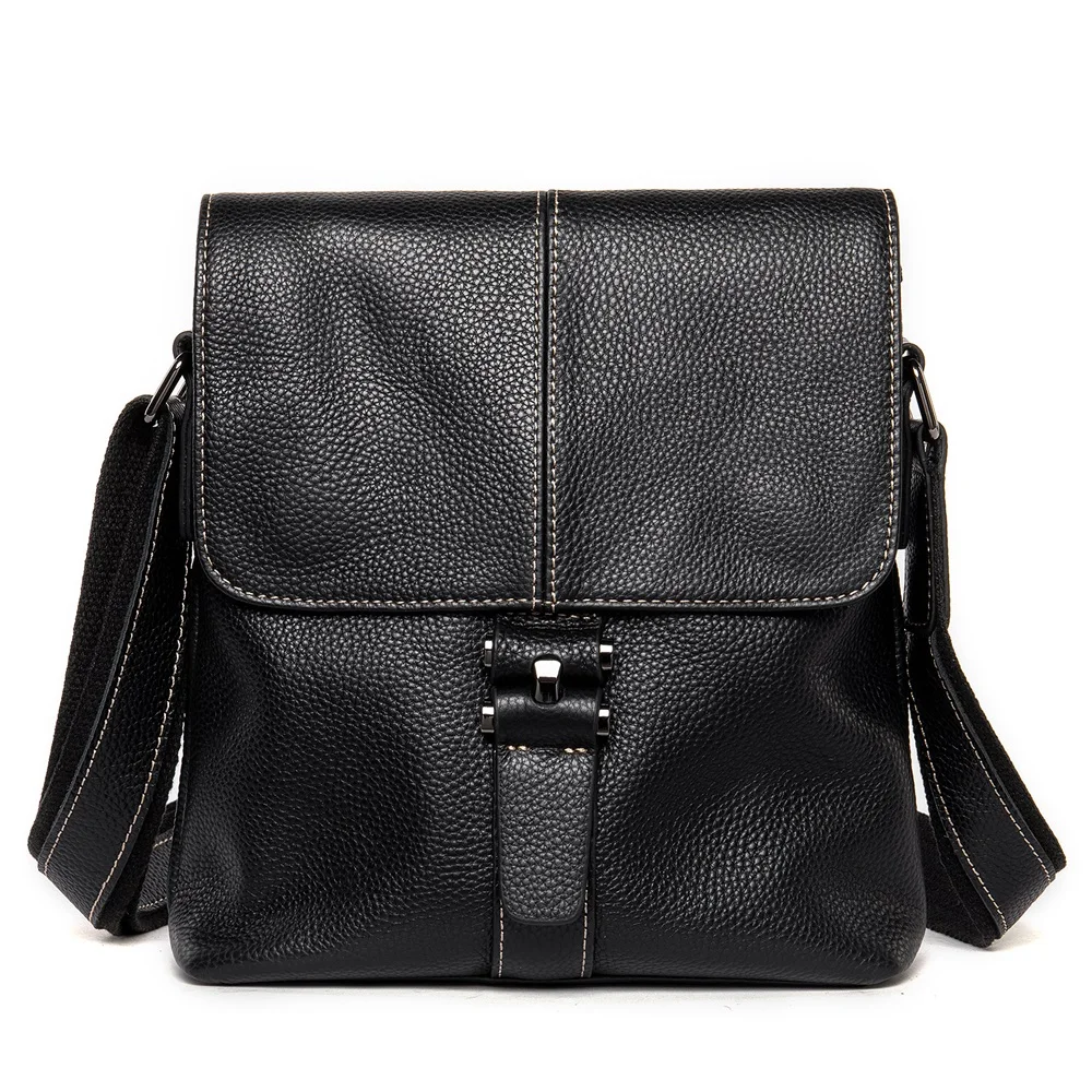 WESTAL Men&#39;s Shoulder Bag Genuine Leather Messenger Bag iPad Flap Mid Cr... - $90.03