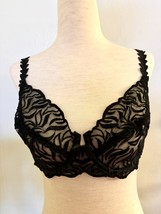 Vintage Wacoal Semi-Sheer Black Bra - Size 36C - €46,90 EUR