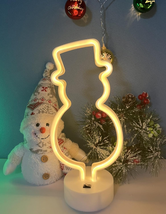 Neon Light Sign,Snowman LED Neon Signs, Battery/Usb Powered Light up Acrylic Neo - £18.09 GBP