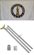 3&#39;x5&#39; Us Army National Guard Polyester Flag And 6&#39; Aluminum Pole Kit - £19.52 GBP