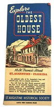 1940s Travel Map Brochure Oldest House in St Augustine Florida  - £12.50 GBP