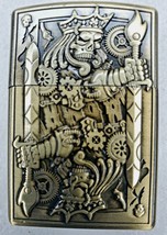 Zippo Lighters High Quality Brass &quot;SKULL KINGS&quot; Lighter Butane Awesome Gold - £23.94 GBP