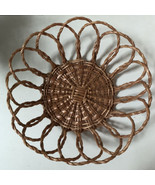 Woven Round Rattan Wicker Basket Round Handmade Wall Décor Cottage Farmh... - £14.79 GBP