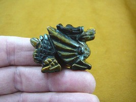 (Y-DRA-CDW-551) little Brown winged Chinese Dragon MYTHICAL carving gems... - £10.99 GBP