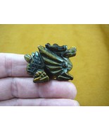 (Y-DRA-CDW-551) little Brown winged Chinese Dragon MYTHICAL carving gems... - $19.22 CAD
