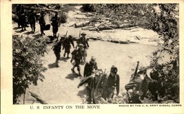WW2 Us Infantry On The Move Army Signal Corps World War Ii -RPPC POSTCARD-BK55 - £4.69 GBP