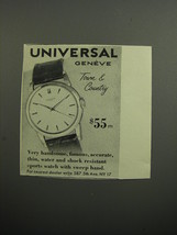1952 Universal Geneve Town &amp; Country Watch Advertisement - £14.54 GBP