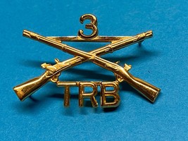U.S. ARMY, 3rd TRB, OFFICERS COLLAR INSIGNIA - $139.79 MXN