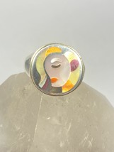 Eric Grossbardt ring sterling silver &amp; 18K Yellow Gold face size 8.75 - $324.72