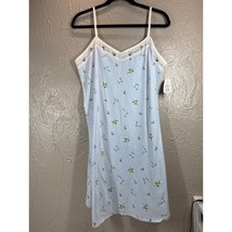 NWT Erika Taylor Vintage Blue Floral Nightgown Slip Gown Cottom Size Large - $820.07 MXN