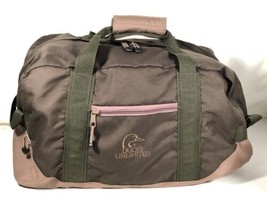 Ducks Unlimited Canvas Bag Duffle Weekender Overnight Tote Olive Green C... - $79.19