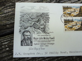 1969 Major John Wesley Powell First Day Issue Envelope Stamps Explorer G... - $2.50