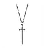 BLACK SWORD NECKLACE Gothic 2&quot; Pendant 18&quot; Chain Metal Goth Punk Fashion... - €6,03 EUR