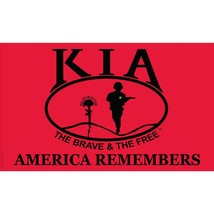Patriotic KIA America Remembers Flag (3ft x 5ft) - £34.57 GBP