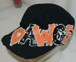 Unbranded Decorative Womans Hat Black Orange Dawgs Lettering Cadet Style image 3