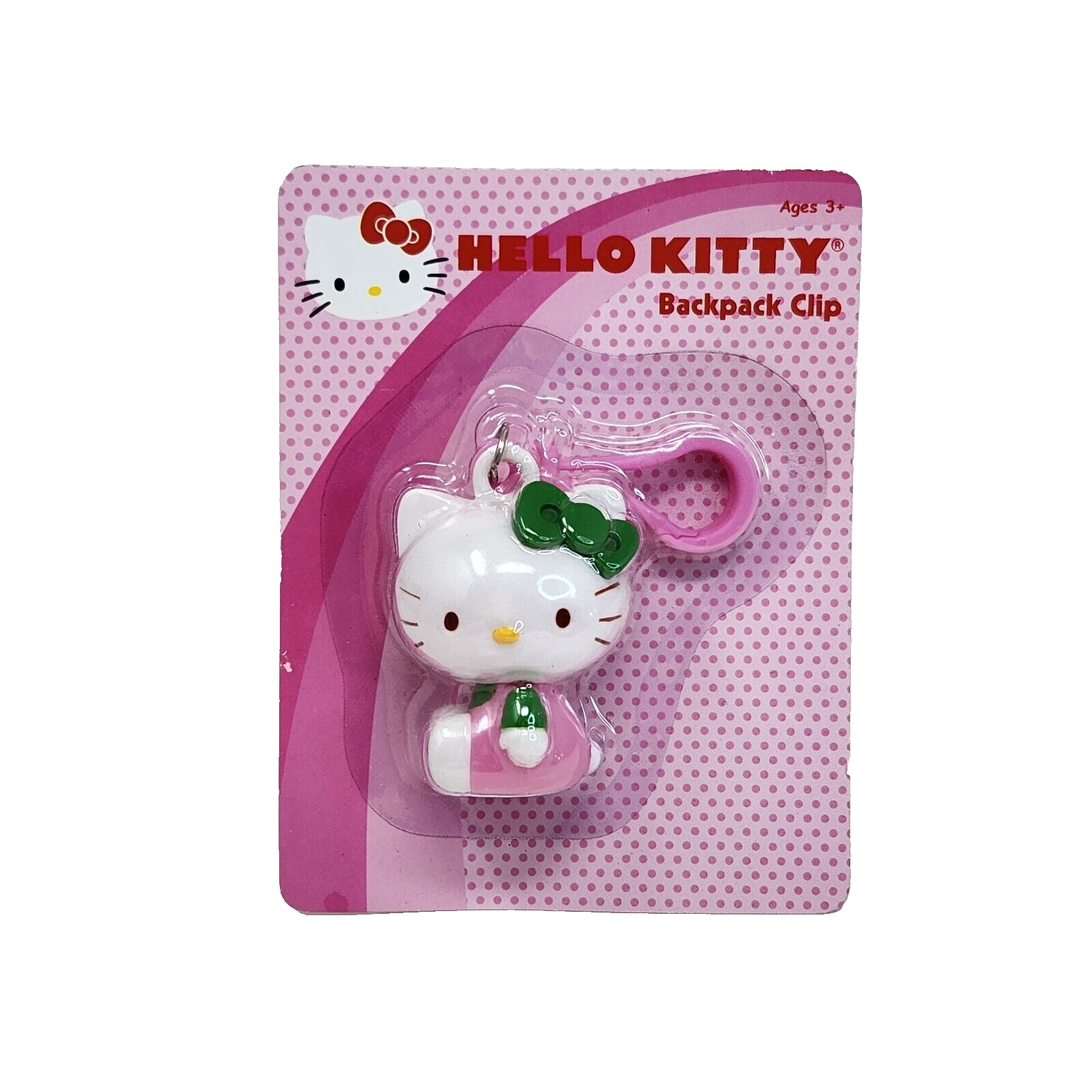 2009 SANRIO HELLO KITTY PLASTIC BACKPACK CLIP PINK CHARM NEW SEALED - $14.25