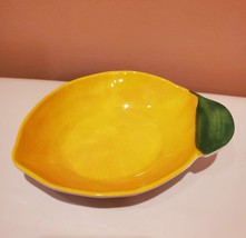 Lemon Tidbit Bowls, set of 2 Citrus shape Snack Dishes, Yellow Trinket Trays image 4