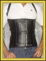 New Men  Stylish Real Black Leather Corset - £75.17 GBP