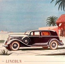 Lincoln 1920s 5 Passenger Sedan Advertisement Luxury Automobilia Lithogr... - $49.99
