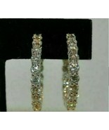 Orecchini A Cerchio In Diamante Simulato Da 1,80 Ct In Oro Bianco Placca... - $131.03 CAD