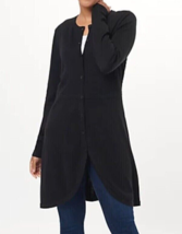 Isaac Mizrahi Live! Button Front A-Line Cardigan Sweater- Jet Black, SIZE SMALL - £20.66 GBP