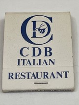 Vintage Matchbook Cover CDB Italian Restaurant Tampa, Brandon, Lakeland Fl gmg - £9.86 GBP