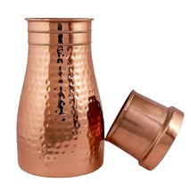Copper tumbler hammered bedside water jar 1000 ML / 1 quart - $46.75