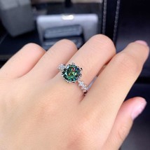 Carat Green Moissanite Diamond Fashion Trend Ring for Women 925 Sterling Silver  - £52.91 GBP