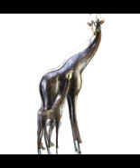 SPI Brass Giraffe Mama and Baby Statue - £196.55 GBP