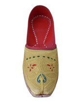  Men Shoes Mojari Indian Leather Handmade Espadrilles Gold Jutti US 9.5 - £43.14 GBP