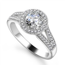 Diamond Solitaire Halo Engagement Ring 1.00cts G-SI1 GIA Certificate - $5,496.88