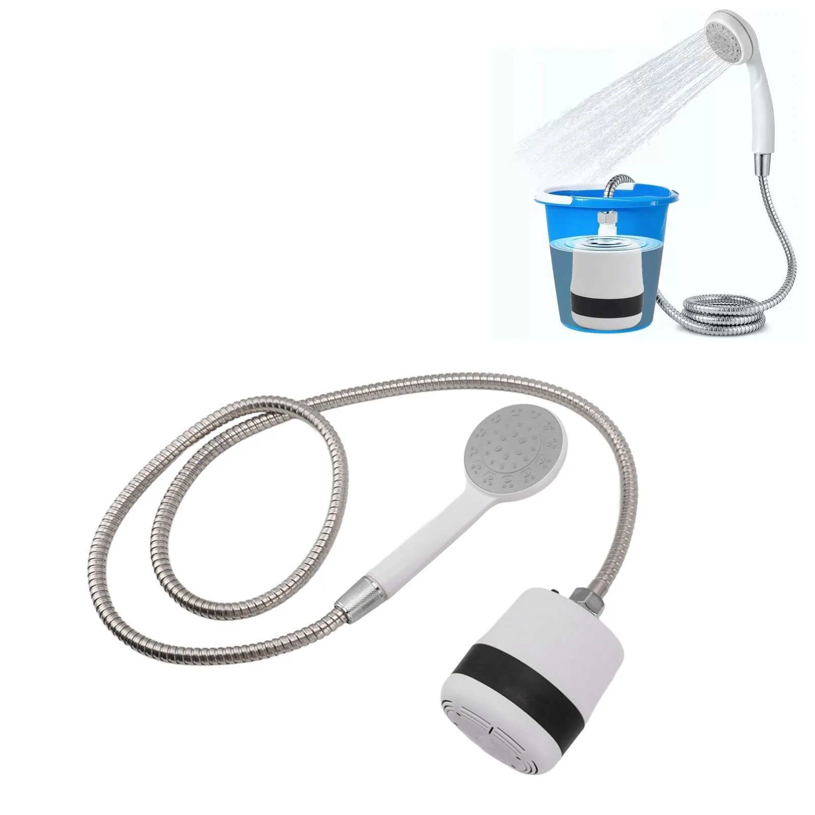 Portable Shower Camping Outdoor Shower Handheld Electric Shower Battery Powered - £30.23 GBP