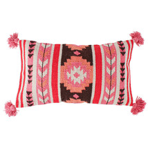Faith Woven Tapastry Cushion Pompoms with Fill (50x30cm) - £51.51 GBP