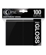 18 pks of 100 (1800) Ultra PRO Pro-Gloss Eclipse Jet Black Std Card Sleeves - $3,090.63 MXN