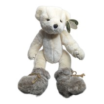 The Bearington Collection Iggy and Lou Cream Jointed Bear with Fur Boots NWT - £23.84 GBP